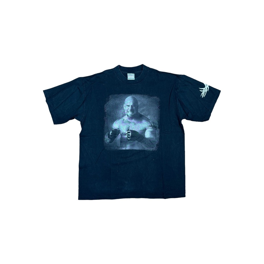 Vintage 90s Goldberg Who's Next! Wrestling T-Shirt Size XL Black WCW All Sport